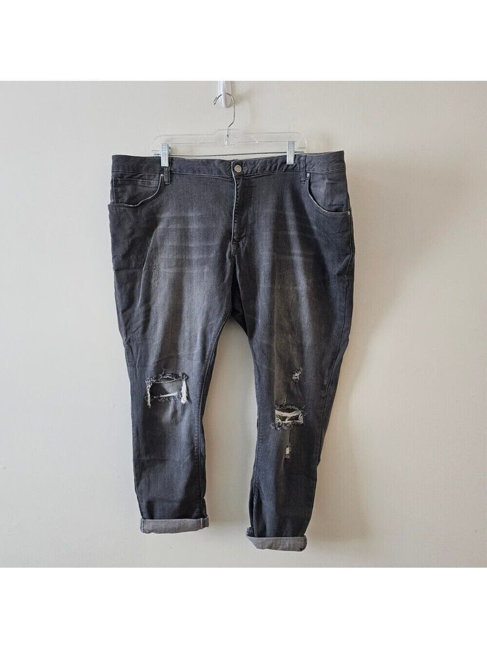 Asos Design Gray Distressed Skinny Jeans Size 40x30
